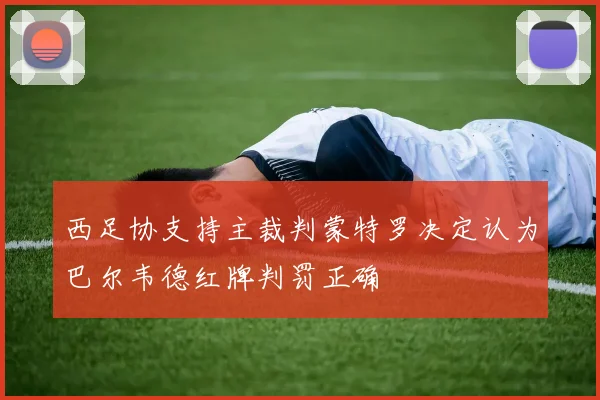 西足协支持主裁判蒙特罗决定认为巴尔韦德红牌判罚正确